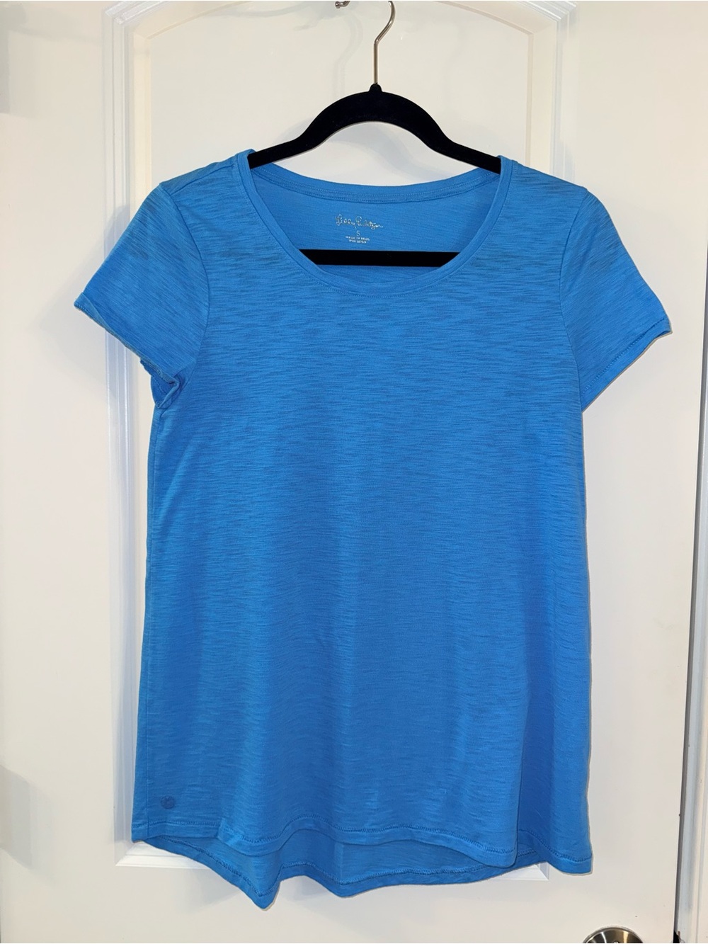 Lilly Pulitzer Bright Blue Scoop Neck Short Sleeve Tee